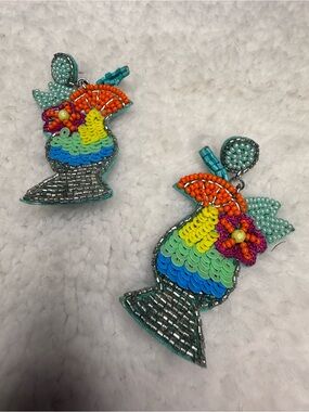 Rainbow Sequin Tropical Parfait Earrings - Multicolor